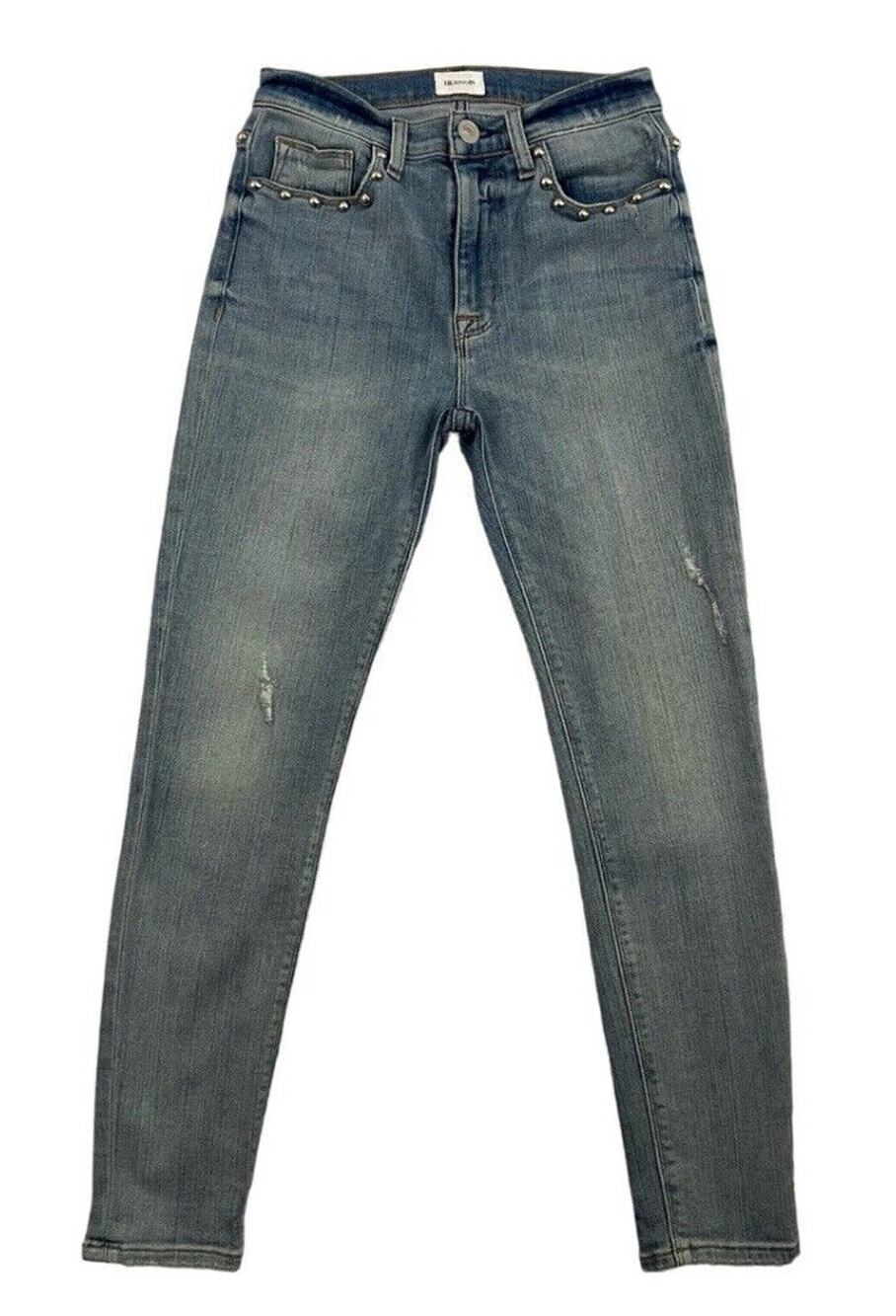 Hudson Barbara High Rise Crop Jeans Womens 26 Blue Spikes Light Wash